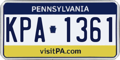 PA license plate KPA1361