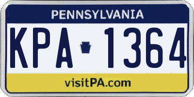 PA license plate KPA1364