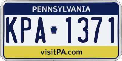 PA license plate KPA1371