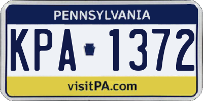 PA license plate KPA1372