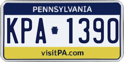 PA license plate KPA1390