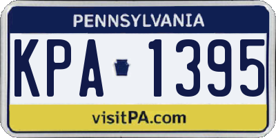 PA license plate KPA1395