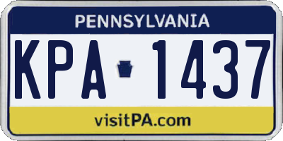 PA license plate KPA1437