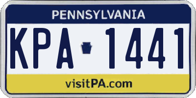 PA license plate KPA1441