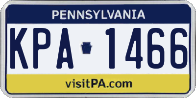 PA license plate KPA1466
