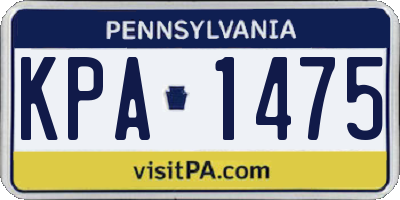 PA license plate KPA1475