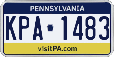 PA license plate KPA1483