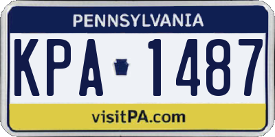PA license plate KPA1487