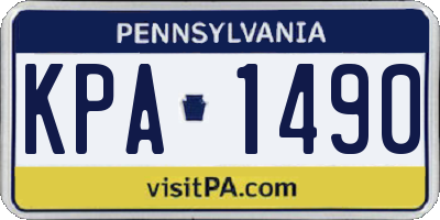 PA license plate KPA1490
