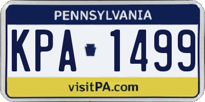 PA license plate KPA1499