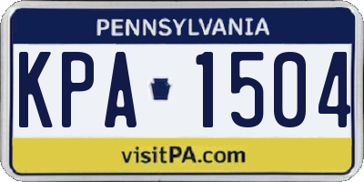 PA license plate KPA1504