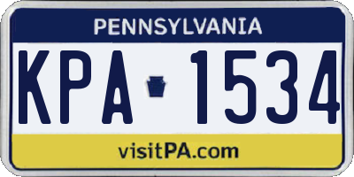 PA license plate KPA1534