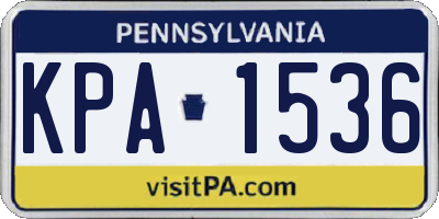 PA license plate KPA1536