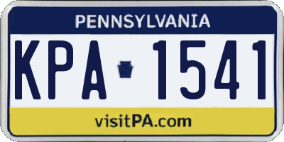 PA license plate KPA1541