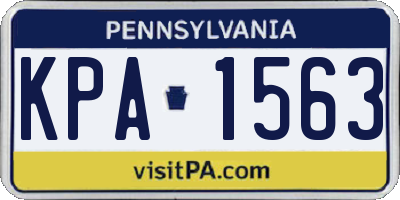 PA license plate KPA1563