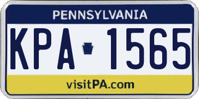 PA license plate KPA1565