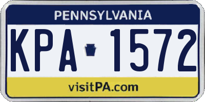 PA license plate KPA1572