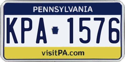 PA license plate KPA1576