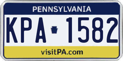 PA license plate KPA1582