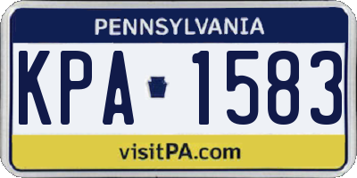 PA license plate KPA1583
