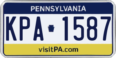 PA license plate KPA1587