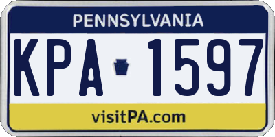 PA license plate KPA1597