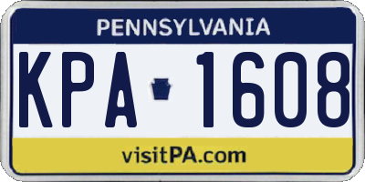 PA license plate KPA1608