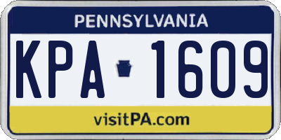 PA license plate KPA1609