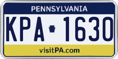 PA license plate KPA1630