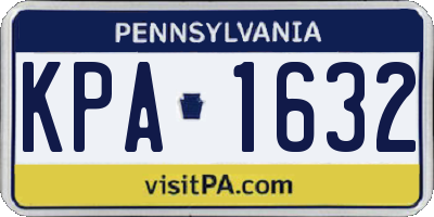 PA license plate KPA1632