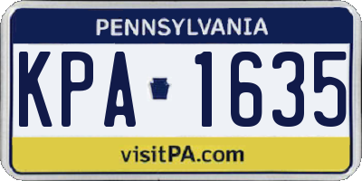 PA license plate KPA1635