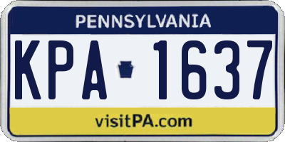 PA license plate KPA1637