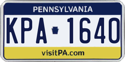 PA license plate KPA1640