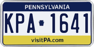 PA license plate KPA1641