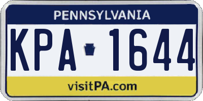 PA license plate KPA1644
