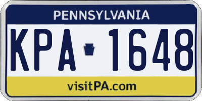 PA license plate KPA1648