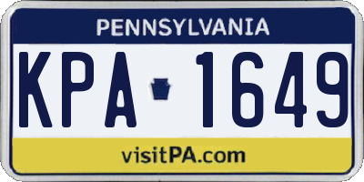 PA license plate KPA1649