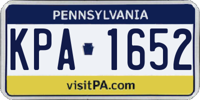 PA license plate KPA1652