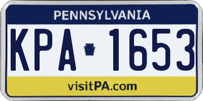 PA license plate KPA1653