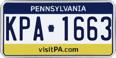 PA license plate KPA1663