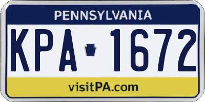PA license plate KPA1672