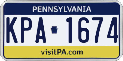 PA license plate KPA1674