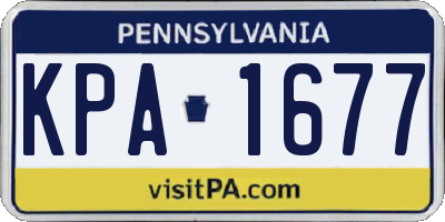 PA license plate KPA1677