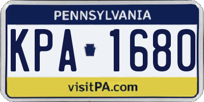 PA license plate KPA1680