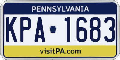 PA license plate KPA1683