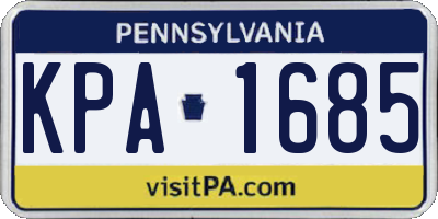 PA license plate KPA1685