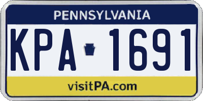 PA license plate KPA1691