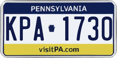 PA license plate KPA1730