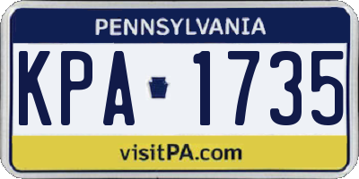 PA license plate KPA1735