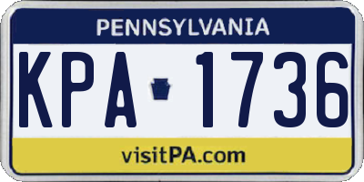 PA license plate KPA1736